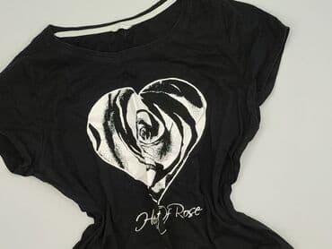 czarne t shirty damskie w serek: Heart, T-shirt damski, rozmiar S — 1