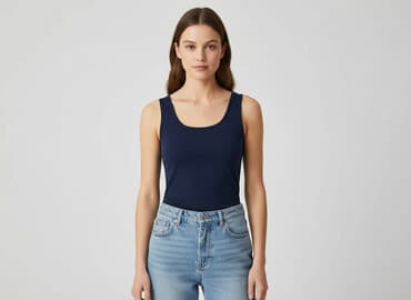 granatowa bluzka na ramiączkach: H&M, Bluzka damska, rozmiar S — 6