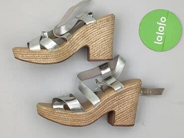 sandały srebrne badura: Sandals for women, size 38 — 2