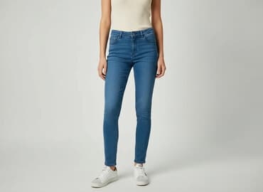 jeans slim mom fit: Jeansy damskie, rozmiar S — 6