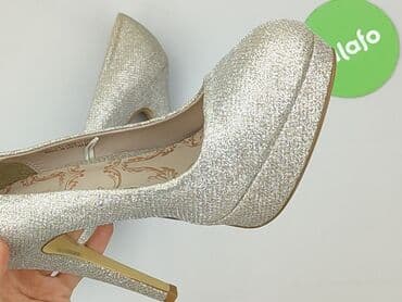 ccc srebrne sandały na obcasie: Next, Półbuty damskie, rozmiar 41 — 6