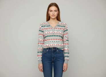 piżamy ciepłe damskie duże rozmiary: Bluzka damska, rozmiar M — 1