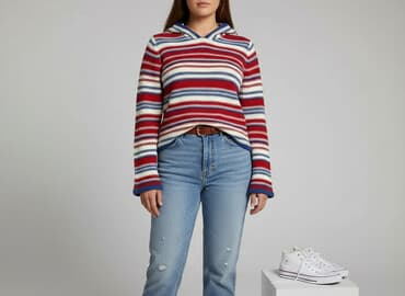 pięć lat w paski bluza w paski świat: Bluza z kapturem damska, rozmiar XL — 1