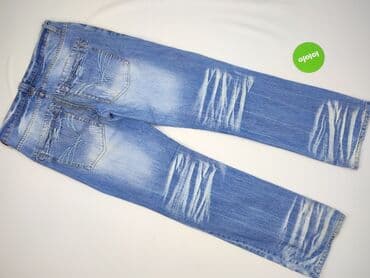 biale jeansy szerokie: Okay, Jeansy damskie, rozmiar L — 3