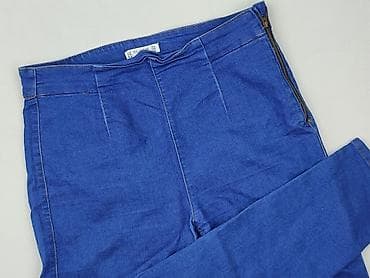 cropped blue jeans: PULL&BEAR, Legginsy Eleganckie damskie, rozmiar XL — 1
