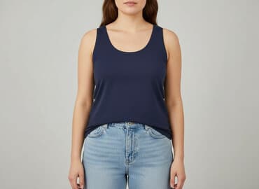 granatowa bluzka na ramiączkach: Top damski, rozmiar 2XL — 6