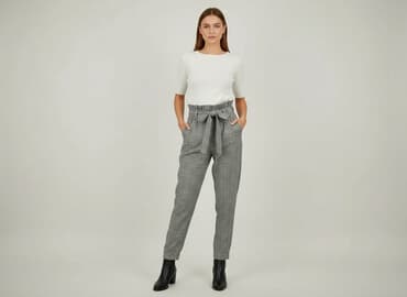 zara spodnie paperbag: Material trousers for women, size S — 1