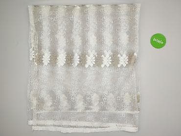 obrusy: Koronkowa firana z haftem kwiatowym - Transparentna tkanina — 3