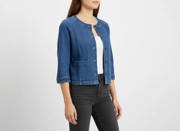 benetton jeansy damskie: Benetton, Kurtka jeansowa damska, rozmiar S — 6