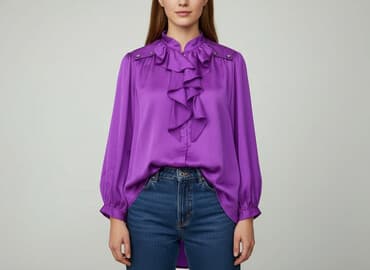 lawendowa bluzki damskie: Bluzka damska, rozmiar M — 5