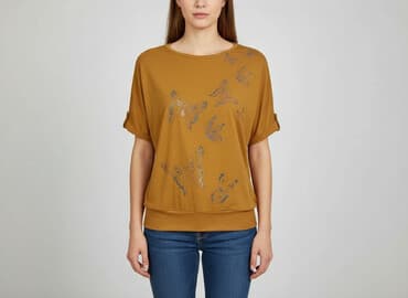 żółte bluzki z krótkim rękawem: Bluzka damska, rozmiar L — 6