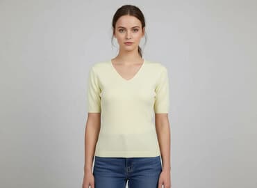 żółte bluzki z krótkim rękawem: Bluzka damska, rozmiar S — 6
