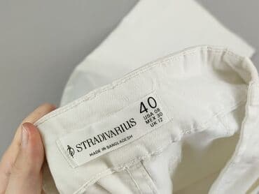 spodnie jeansy damskie klasyczne: Stradivarius, Spodnie materiałowe damskie, rozmiar L — 4