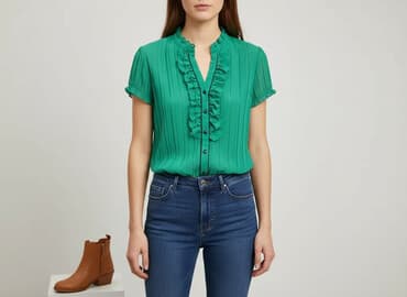 zielone eleganckie bluzki: Gerard Darel, Bluzka damska, rozmiar M — 7