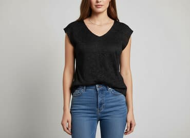 czarna bluzka koronkowa zara: Bluzka damska, rozmiar M — 7