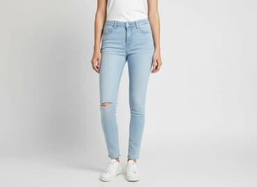 jeansy z asymetrycznym zapieciem: Forever 21, Jeansy damskie, 2XS — 6
