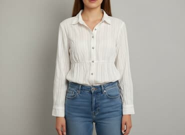 biala bluzka z dlugim rekawem: Lc Waikiki, Bluzka damska, rozmiar M — 7