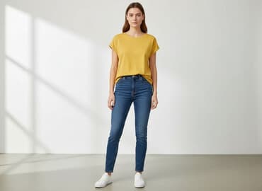 bluzka żółta w czarne paski: House, T-shirt damski, rozmiar S — 7