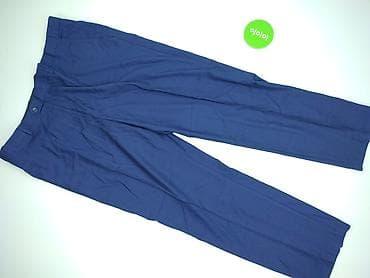 pull and bear kolarki: Męskie spodnie materiałowe – granatowe, klasyczne - Krój: proste — 2