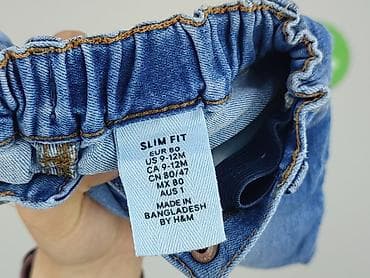 dresy mango: Spodnie jeansowe, H&M, 9-12 miesięcy, stan - Bardzo dobry — 4