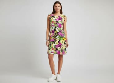 sukienki na wesele z narzutką żółta: Sukienka damska, rozmiar M — 1