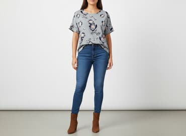 tanie bluzki z krótkim rękawem: Bluzka damska, rozmiar 2XL — 5