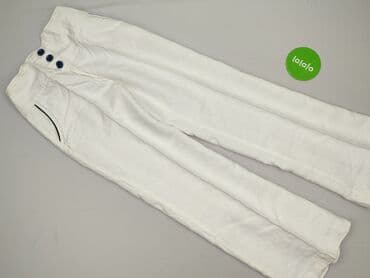 biale spodnie reserved: Spodnie materiałowe damskie, rozmiar S — 3