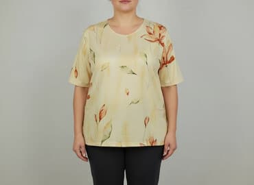 żółte bluzki z krótkim rękawem: Kampol, Bluzka damska, rozmiar 3XL — 6