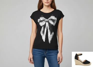 zara czarne bluzki: Zara, Bluzka damska, rozmiar L — 1