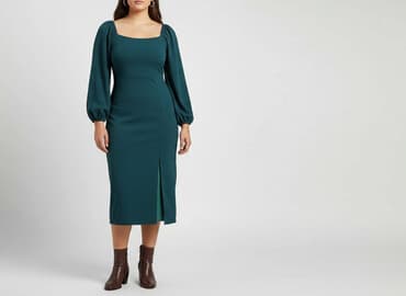 sukienka maxi butelkowa zieleń długi rękaw: Pakuten, Sukienka damska, rozmiar XL — 1