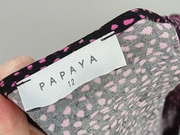 bluzka czarna z dekoltem v: Papaya, Women's blouse, size L — 5