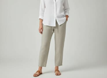 spódnico spodnie lniane: Spodnie materiałowe damskie, rozmiar L — 1