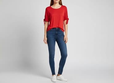 koszulka barcelony z napisem: CAMAIEU, Bluzka damska, rozmiar M — 6