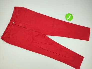 czerwone jeansy: Spodnie materiałowe damskie, rozmiar L — 2