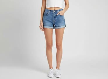 spodenki jeansowe z wysokim stanem pull and bear: Bershka, Szorty damskie, rozmiar 2XS — 6