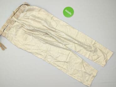 szerokie spodnie do kolan: Material trousers for women, size L — 3