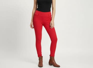 legginsy adidas damskie czerwone: Legginsy Eleganckie damskie, rozmiar S — 6