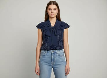 czarne bluzki w biale grochy: Naf Naf, Bluzka damska, M — 6