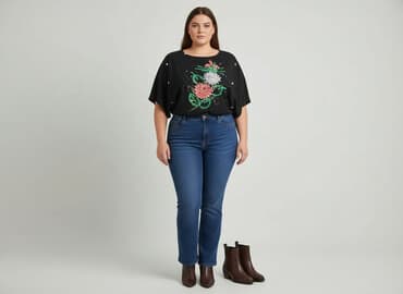 bluzki nietoperz czarne: Bluzka damska, rozmiar 2XL — 5