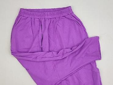 comfortable buty: Fioletowe damskie spodnie typu harem/jogger z obniżonym krokiem. - — 1