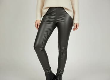 woskowane legginsy damskie: Infinity Woman, Legginsy Ze skóry ekologicznej damskie, rozmiar M — 6