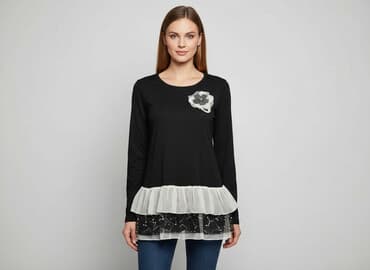 bluzka damska z aplikacją: Bluzka damska, rozmiar S — 1