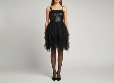 czarne sukienki z tiulem: Sukienka damska, rozmiar L — 1