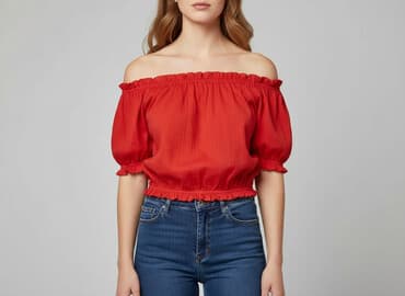 piękne czerwone sukienki na wesele: Divided, Bluzka damska, rozmiar XS — 6