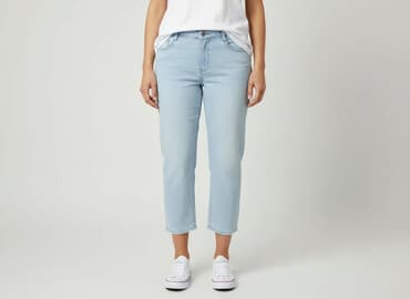 kuloty damskie jeansy: Miaoni, Spodnie 3/4 damskie, rozmiar M — 6