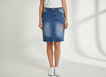 spódniczka dżinsowe z wysokim stanem: Spódnica damska, rozmiar S — 7