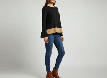 top z piórami czarny: Bluzka damska, S — 6