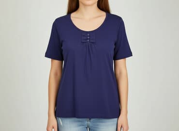 t shirty z guzikami damskie: T-shirt damski, rozmiar XL — 6