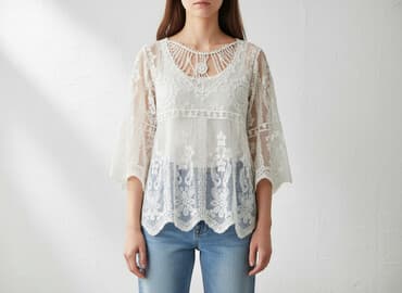 ażurowa bluzka na szydełku schemat: Bluzka damska, rozmiar One size — 1