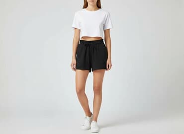 krótkie spodenki z wysokim stanem czarne: House, Szorty damskie, rozmiar XS — 1